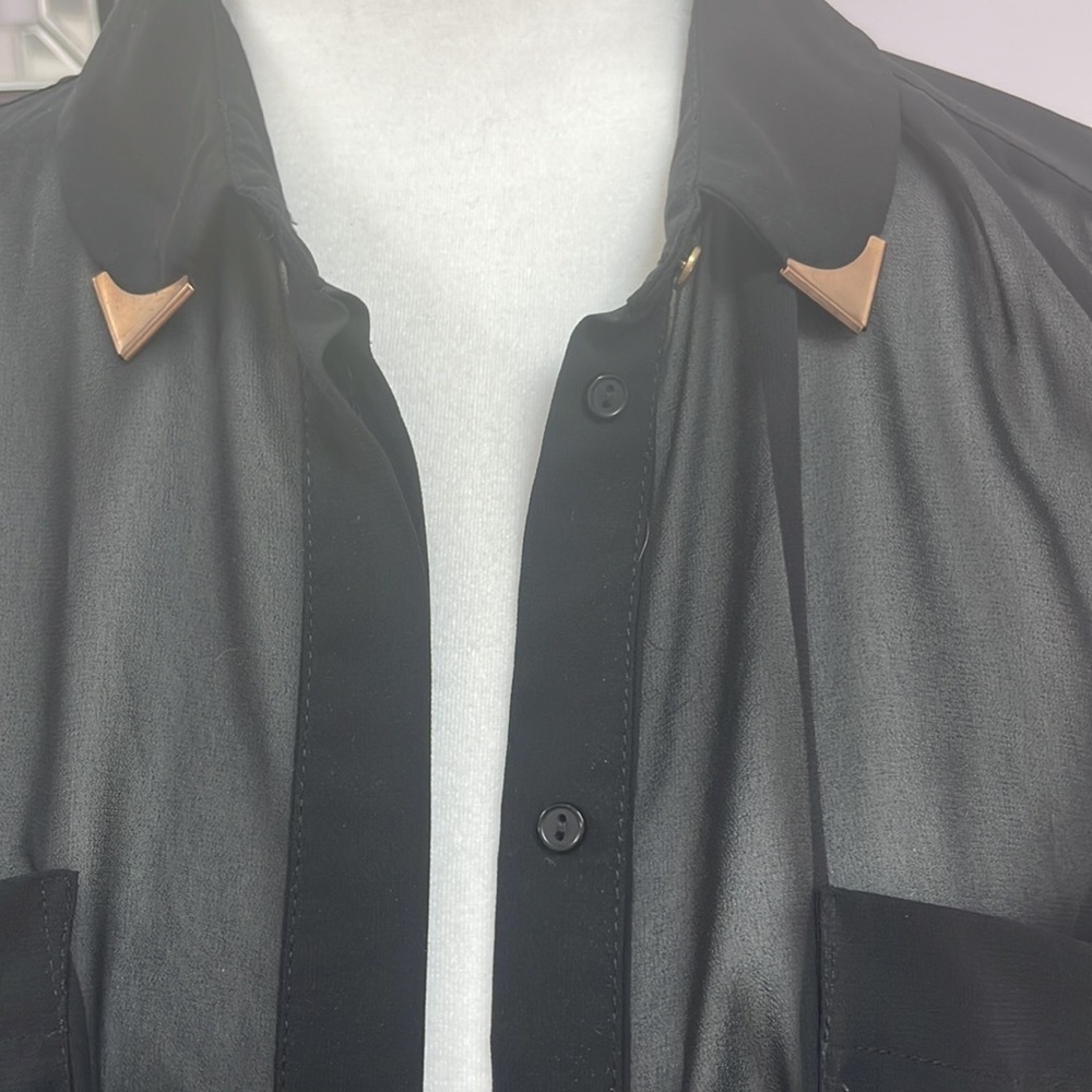 ♡Top shop button down see-through size 6 - Picture 2 of 5